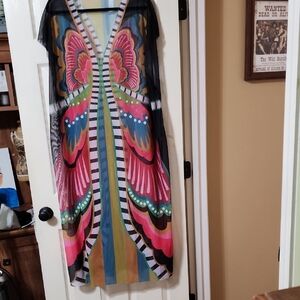 Butterfly Print Dress Colorful 3XL